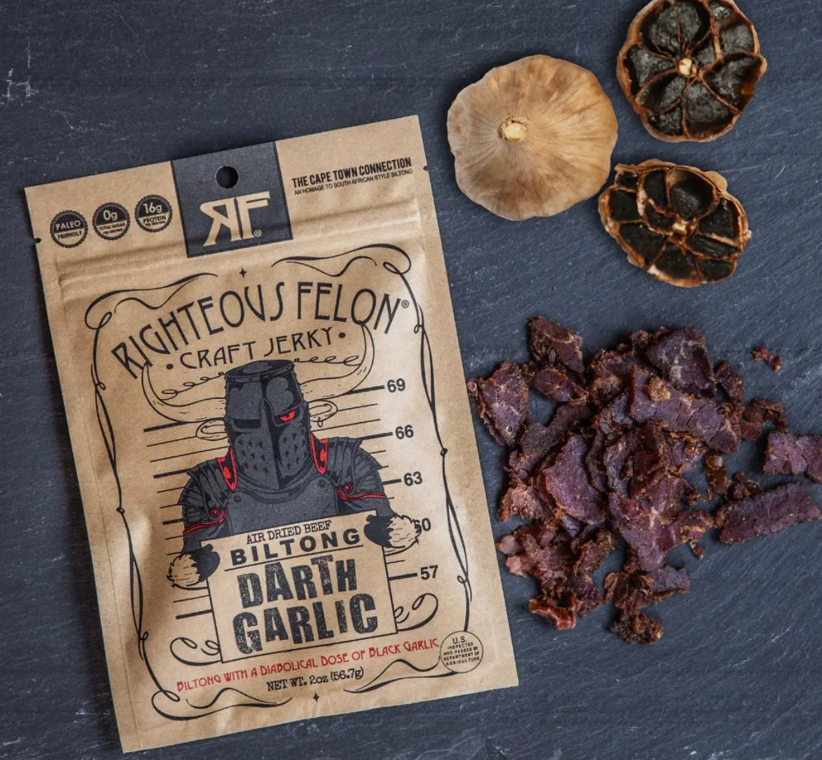 darth garlic biltong jerky | righteous felon
