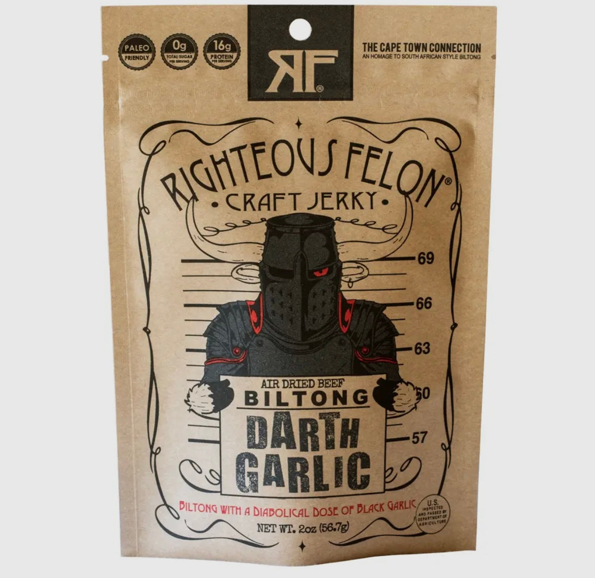 darth garlic biltong jerky | righteous felon