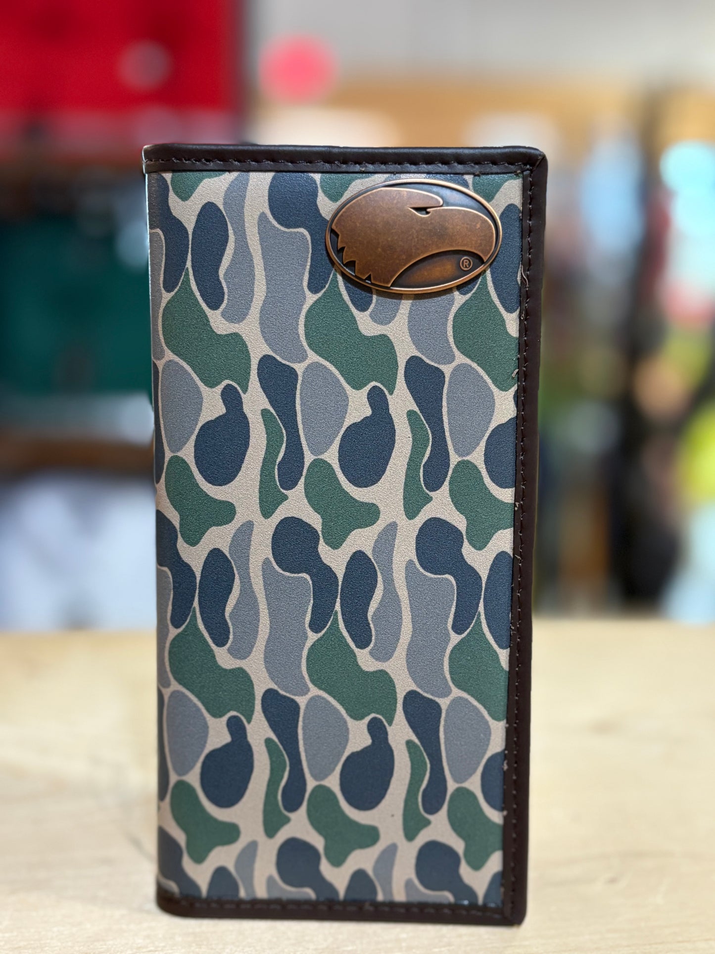 georgia southern eagles secretary old school camo leather wallet | zeppro