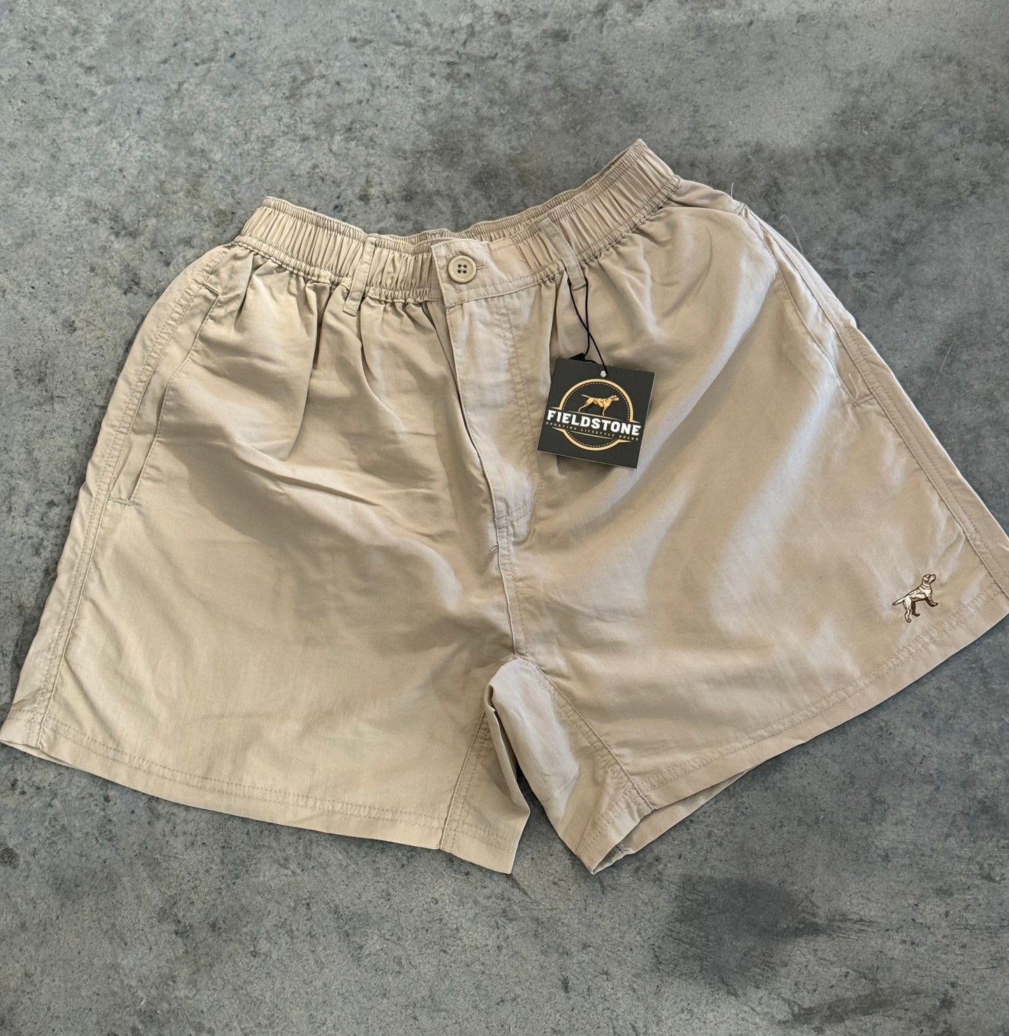 angler performance shorts, khaki | fieldstone