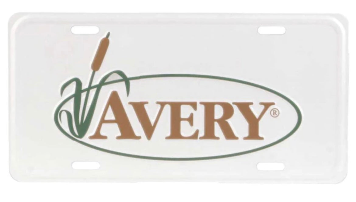 aluminum license plate | Avery