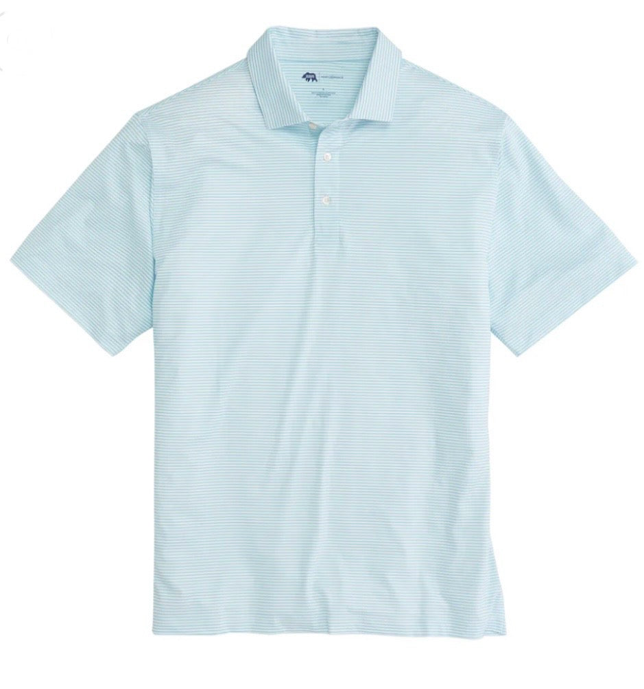 birdie stripe performance polo, cabana blue | onward reserve