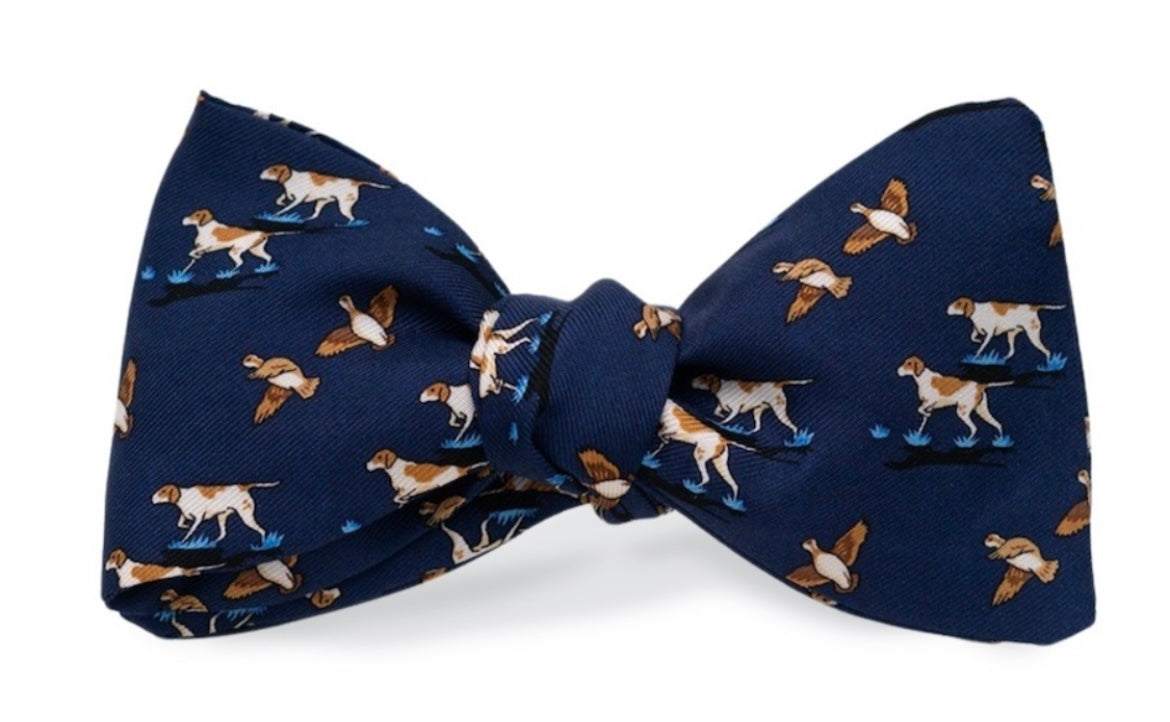 quail hunt bow tie, navy | bird dog bay