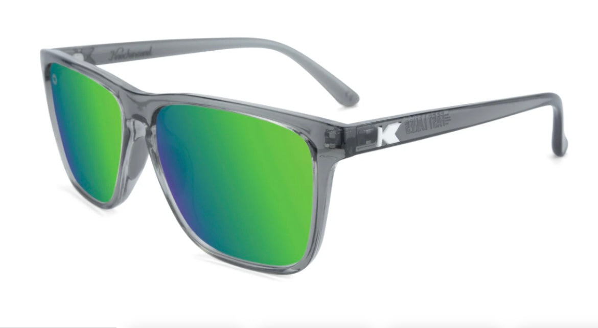 clear grey / green moonshine sunglasses | knockaround