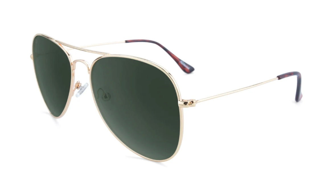gold / aviator green mile highs sunglasses | knockaround