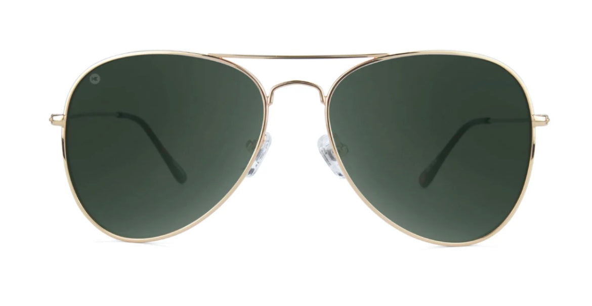gold / aviator green mile highs sunglasses | knockaround