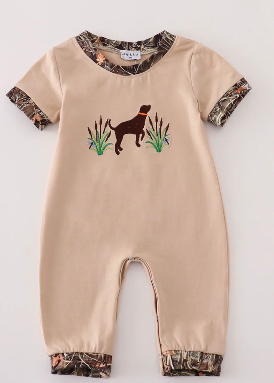 camo dog romper