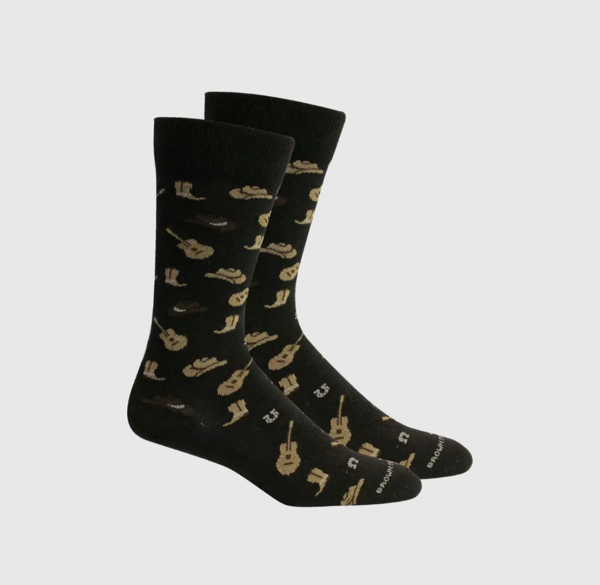 deep country (boots & hats) socks | brown dog