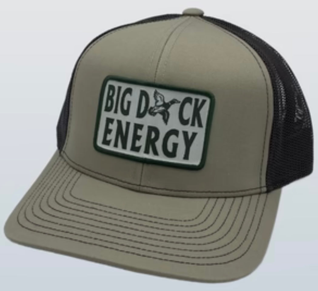 big duck energy green patch hat, khaki/brown