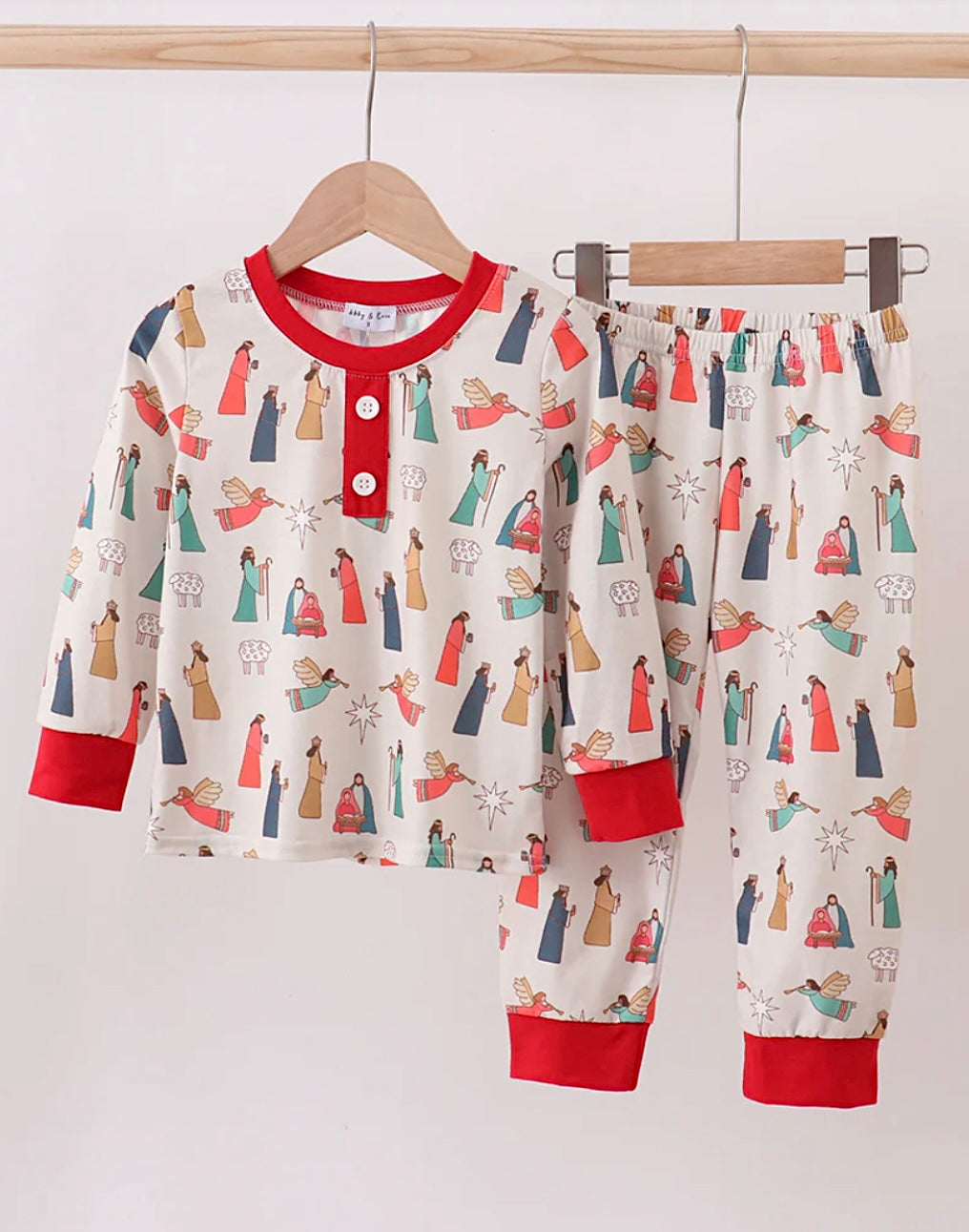 nativity print pajamas