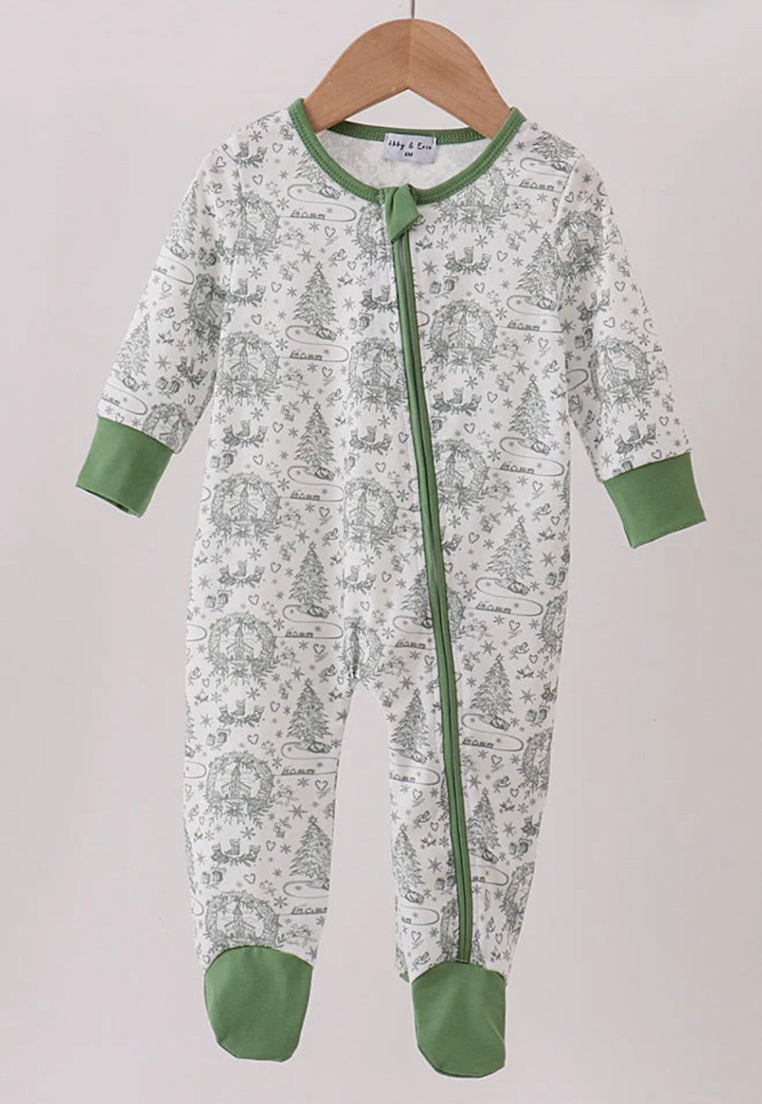 green Christmas tree romper