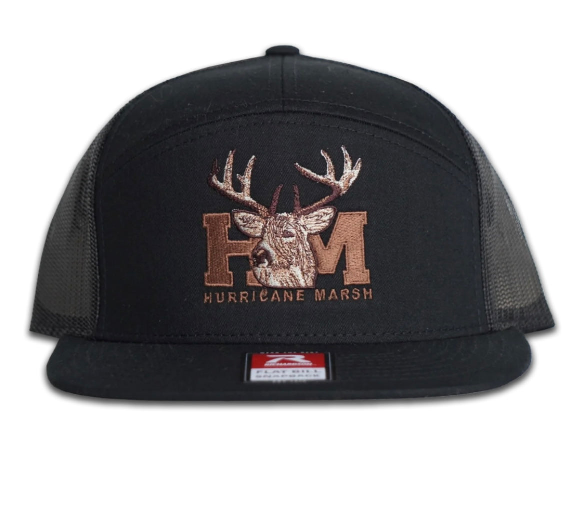 the trophy buck black out Richardson 7 panel hat | hurricane marsh
