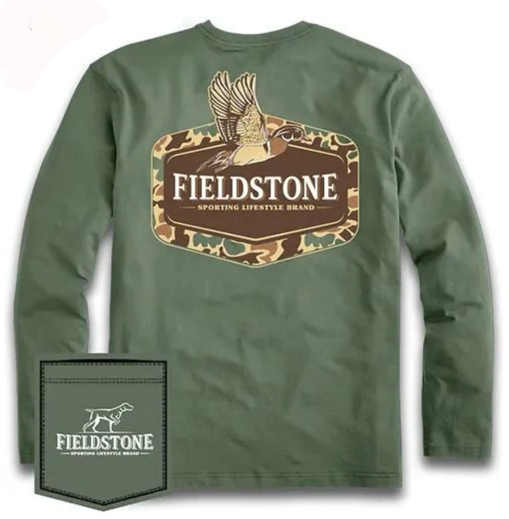 camo wood duck long sleeve | fieldstone
