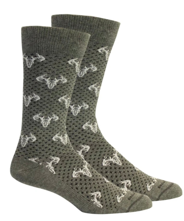 caswell socks, grey heather | brown dog