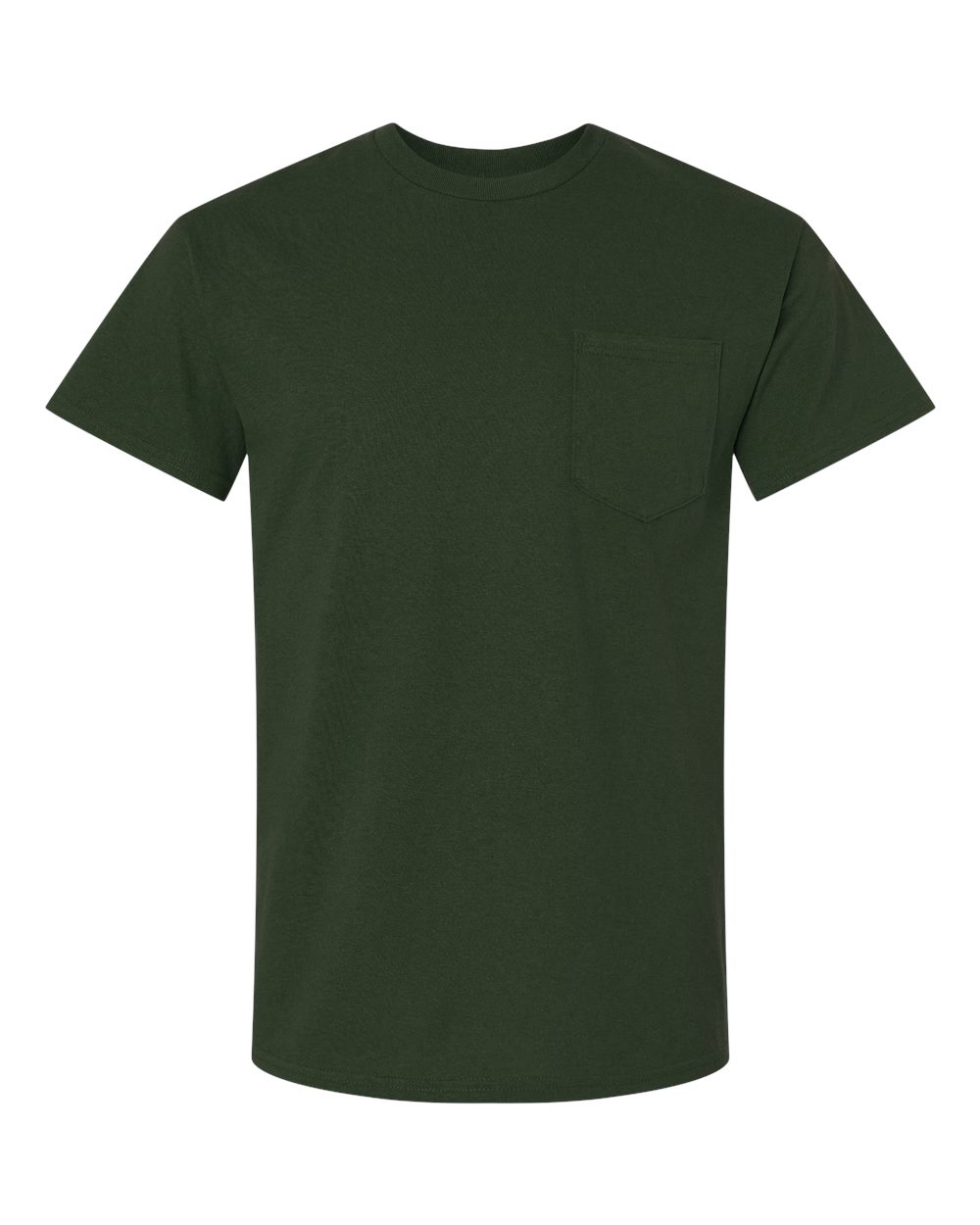 gildan pocket tee, forest green