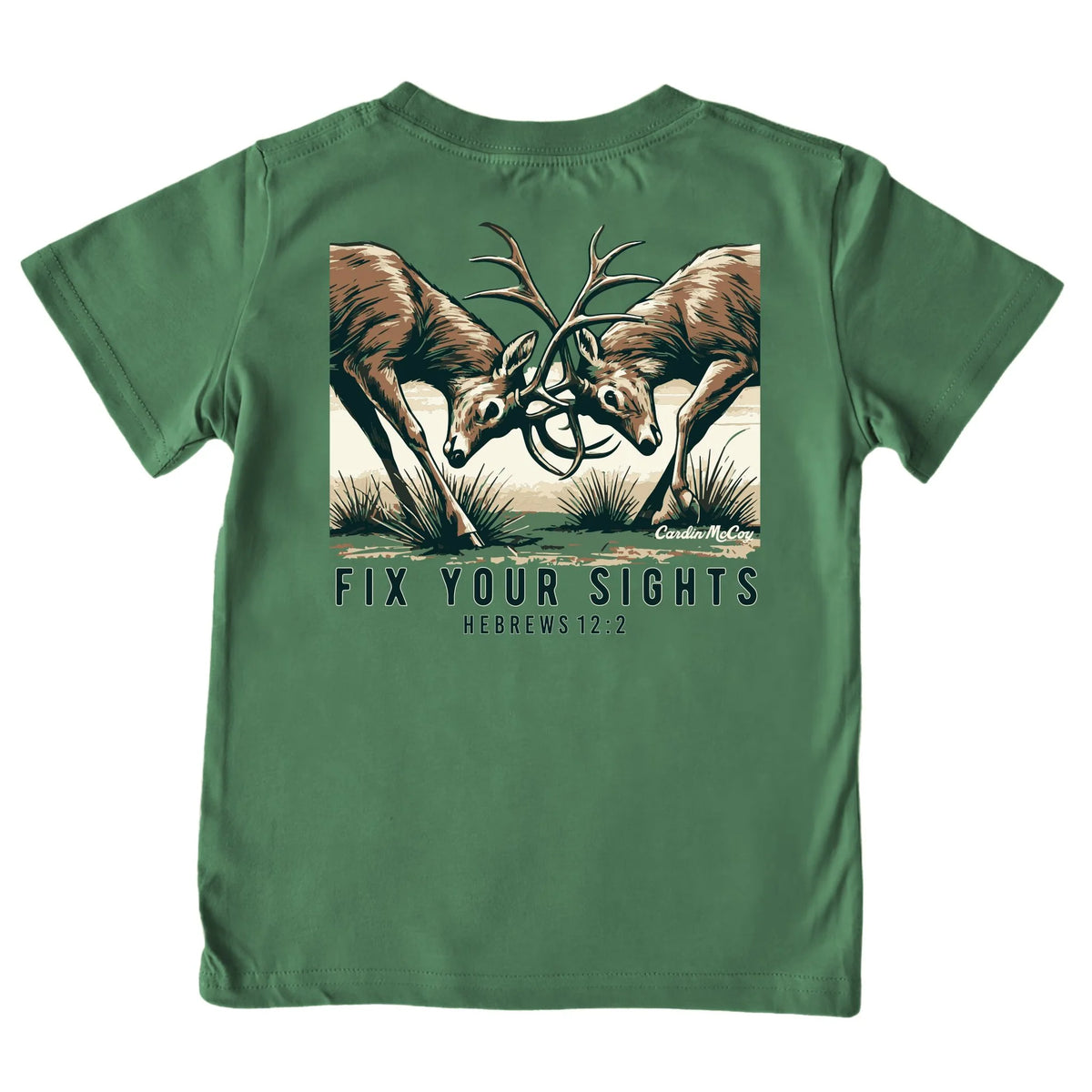 boys' fix your sights short-sleeve tee, dark olive | cardin mccoy