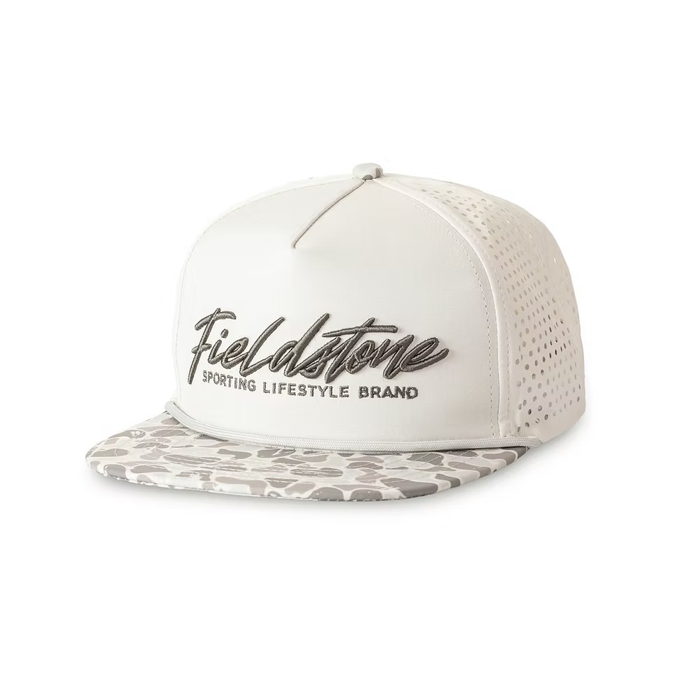 script logo marsh camo bill performance rope hat | fieldstone