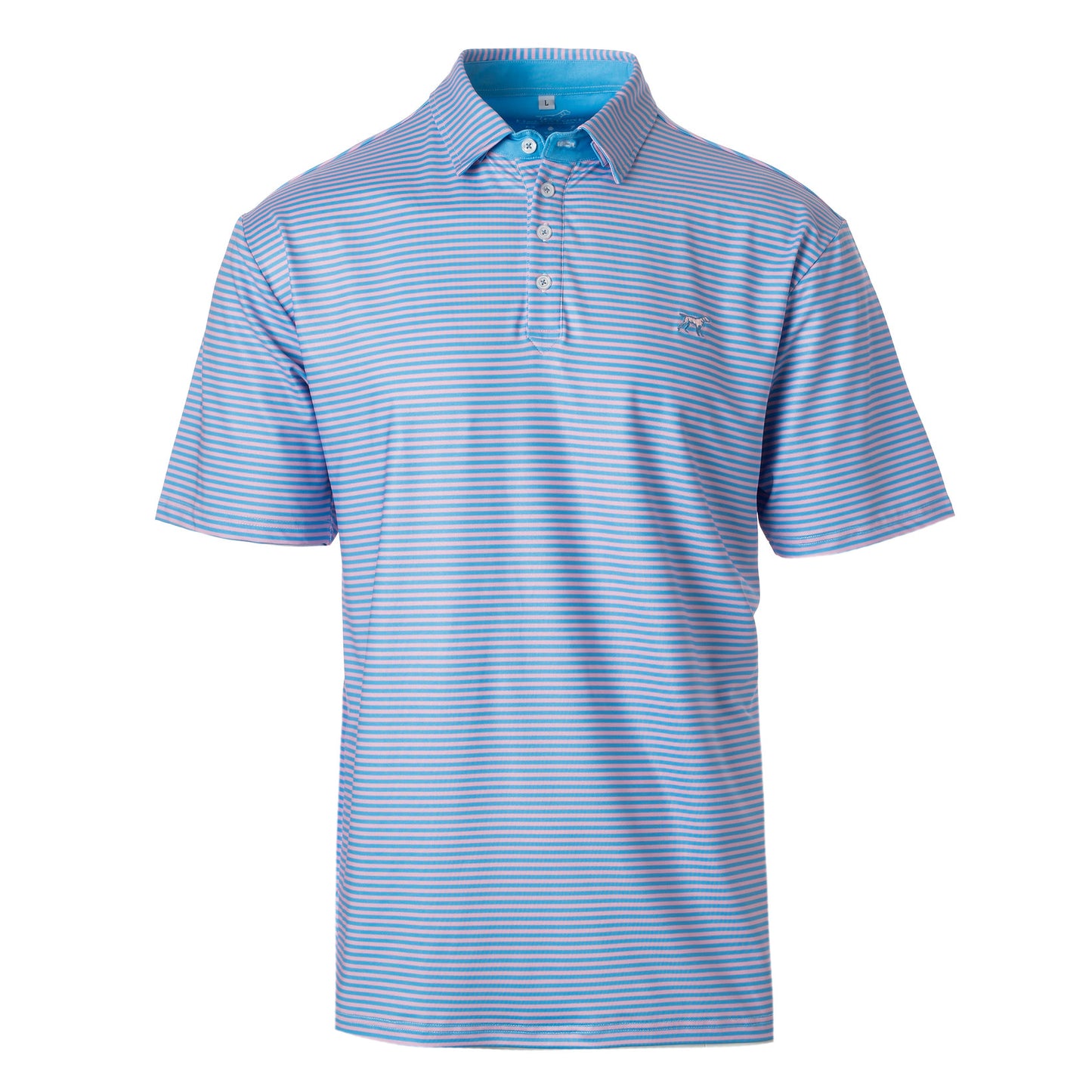 youth signature performance polo, pink/blue | fieldstone