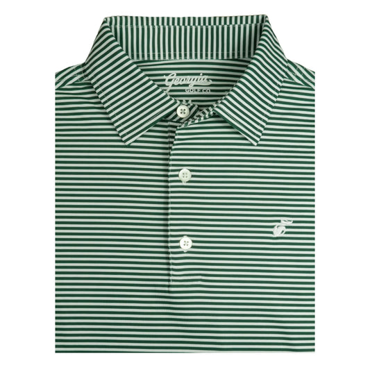 tour stripe polo, green | georgia golf company