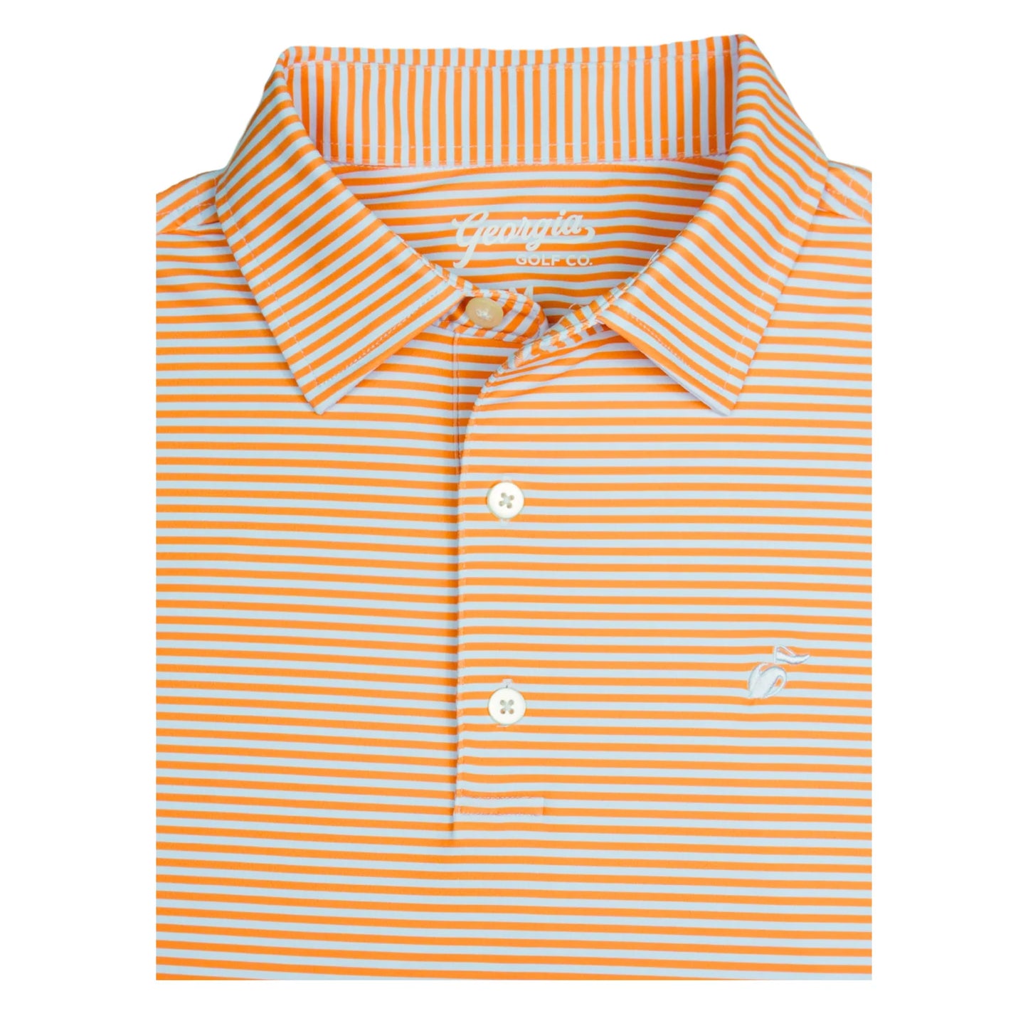 tour stripe polo, peach | georgia golf company
