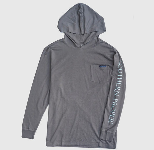 hoodie tee, pewter | southern proper