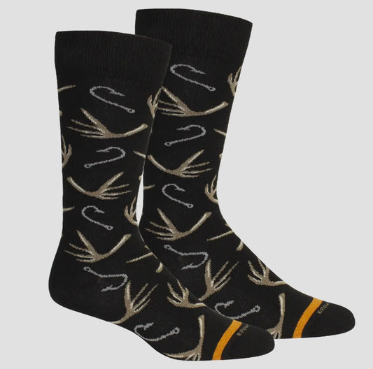 hook & bullet socks, black | brown dog