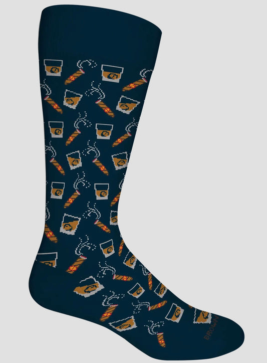 bourbon & cigars socks | brown dog