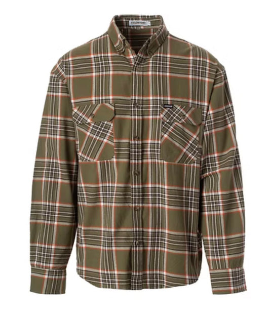 youth cattleman flannel button down, green | fieldstone