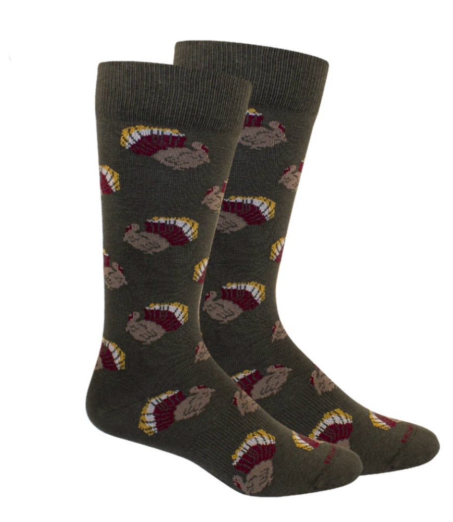 turkey shoot socks, sage | brown dog