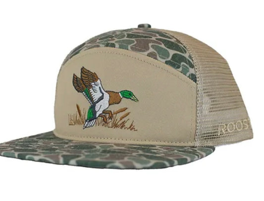 youth roost 7 panel 3D puff full color duck logo