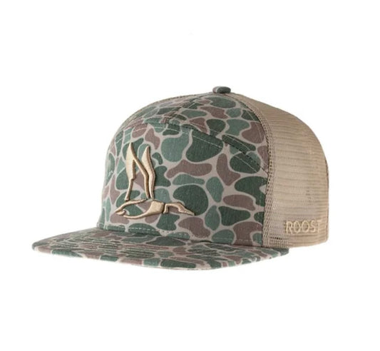 youth roost camo hi-profile 3D puff duck hat