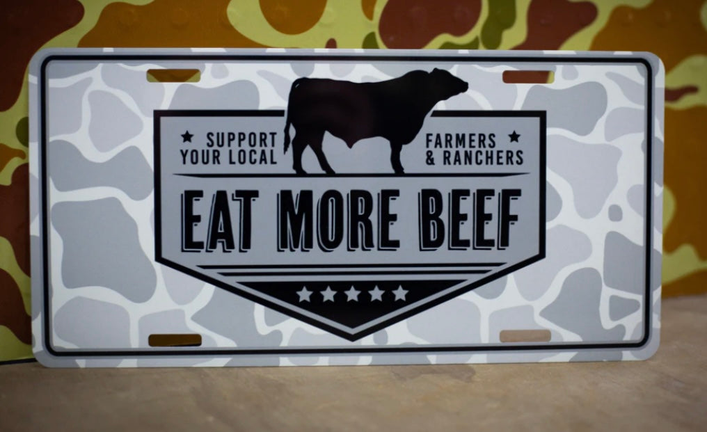 eat more beef license plate
