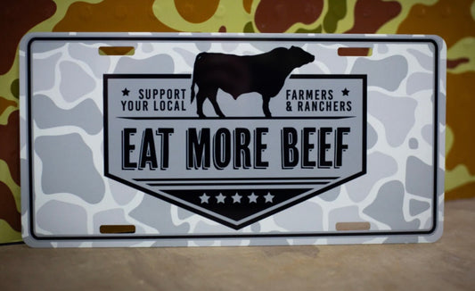 eat more beef license plate