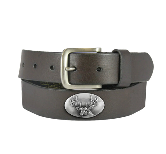 buck brown leather concho belt | zeppro
