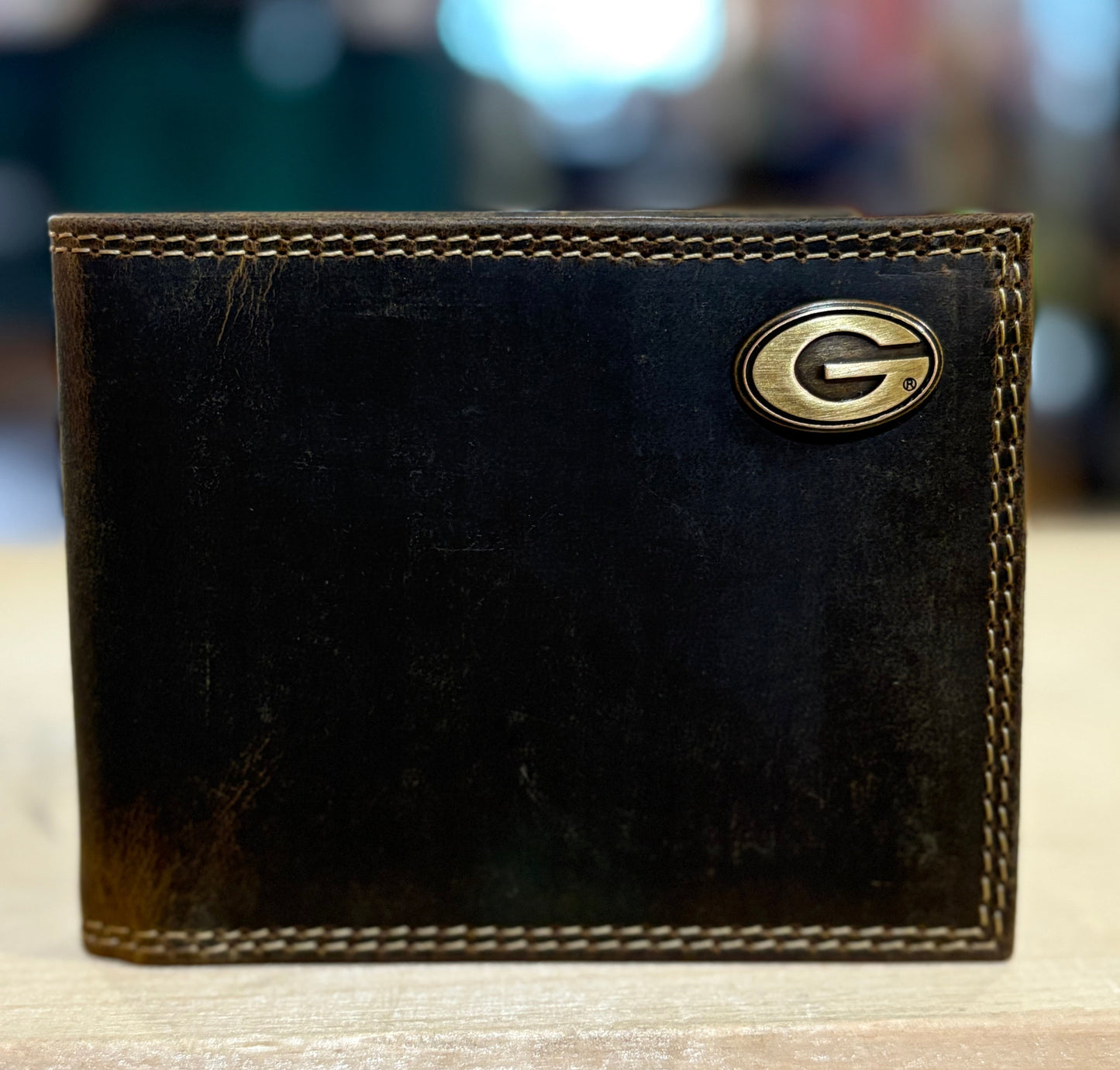 georgia bulldogs leather bifold wallet | zeppro