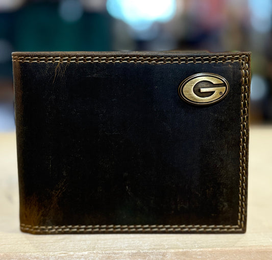 georgia bulldogs leather bifold wallet | zeppro