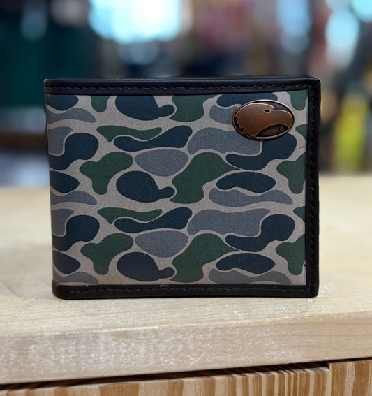 georgia southern eagles bifold old school camo leather wallet | zeppro