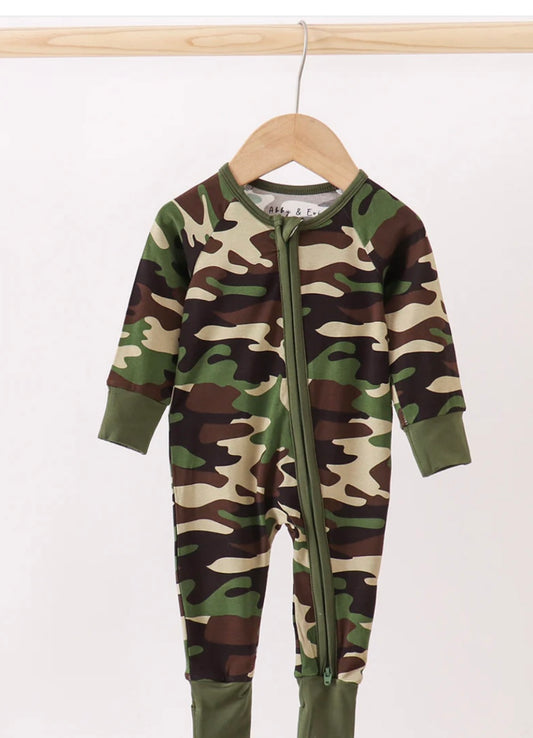 camo bamboo romper