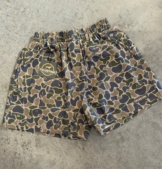 backwoods camo shorts | fieldstone