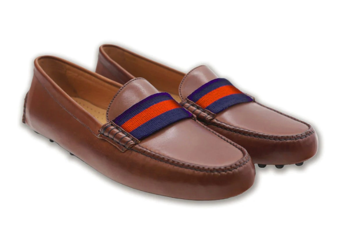 auburn surcingle needlepoint driving shoes | smathers & Branson