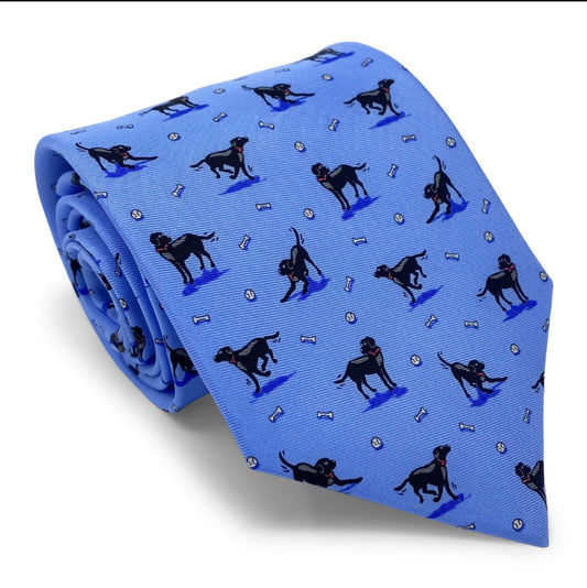 black lab heaven tie, light blue | bird dog bay