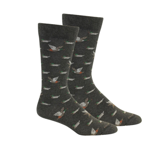 bellhaven duck socks, grey heather | brown dog