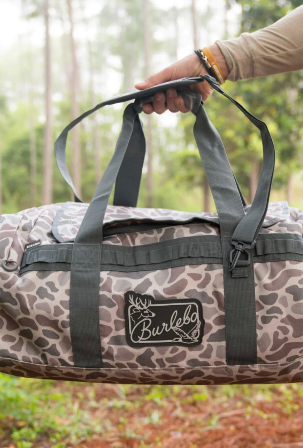 classic deer camo duffle | burlebo