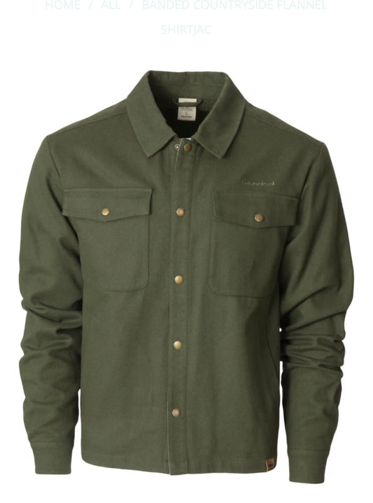 countryside flannel, dark olive | banded