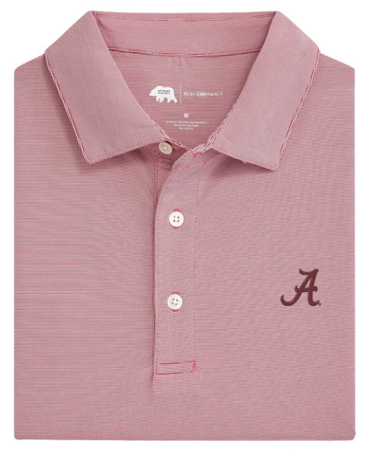 crimson hairline stripe alabama performance polo | onward reserve