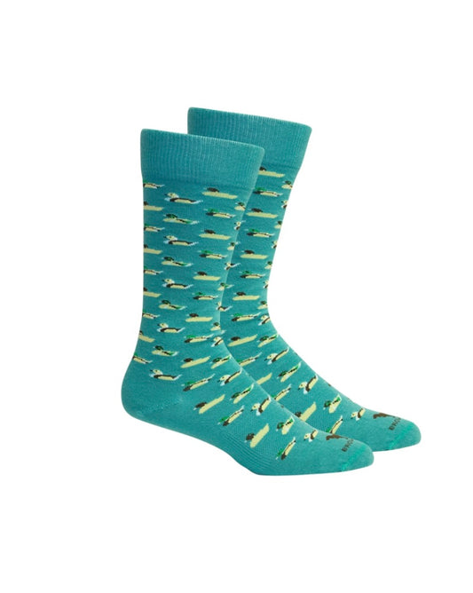 currituck duck decoy socks, teal | brown dog