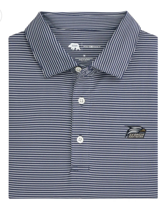 dark denim birdie stripe georgia southern performance polo | onward reserve