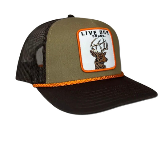 deer emblem trucker hat | live oak