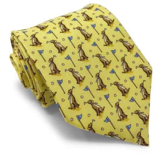 dogleg on six tie, yellow/chocolate | bird dog bay