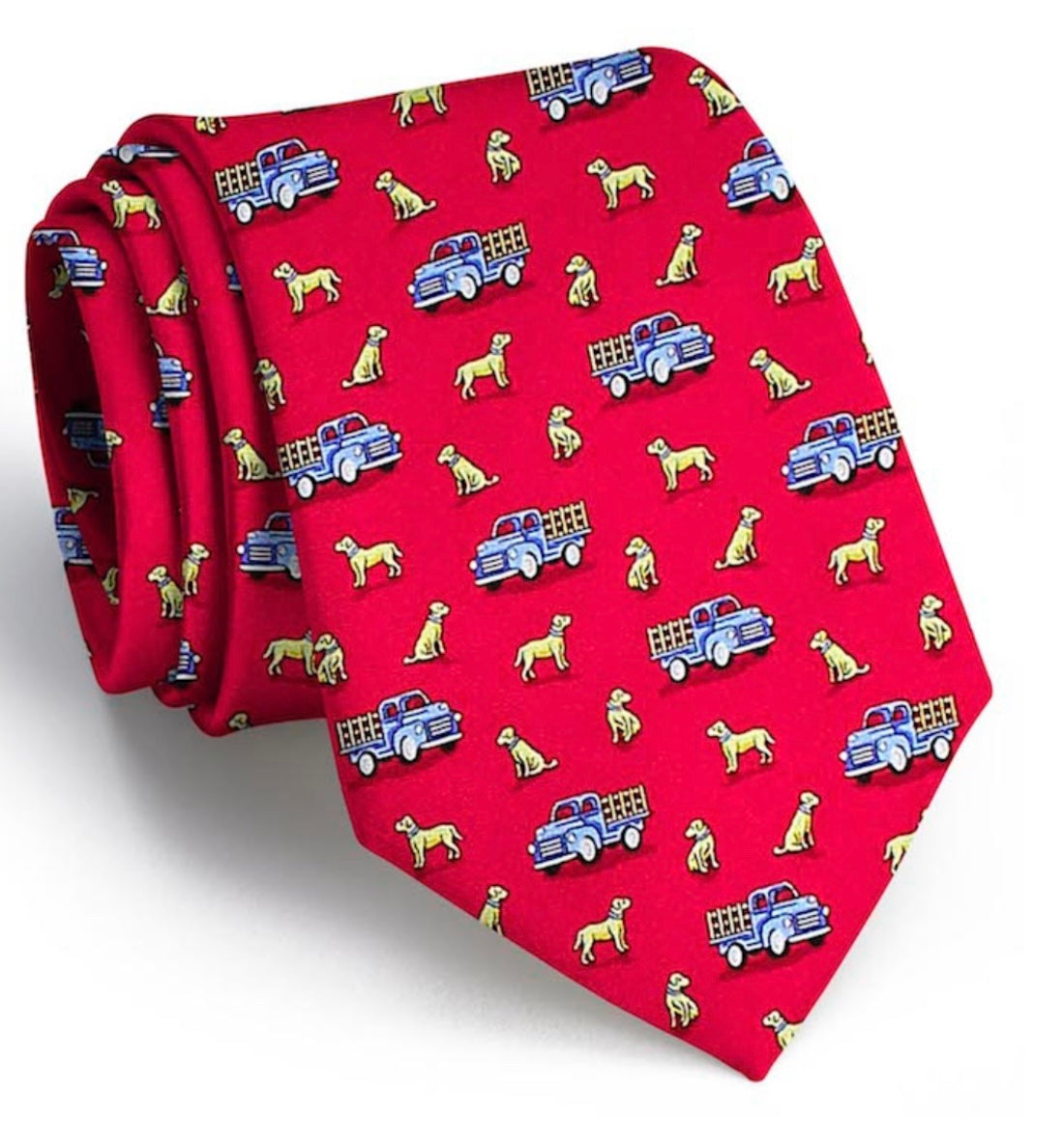 dogs love trucks tie, red | bird dog bay